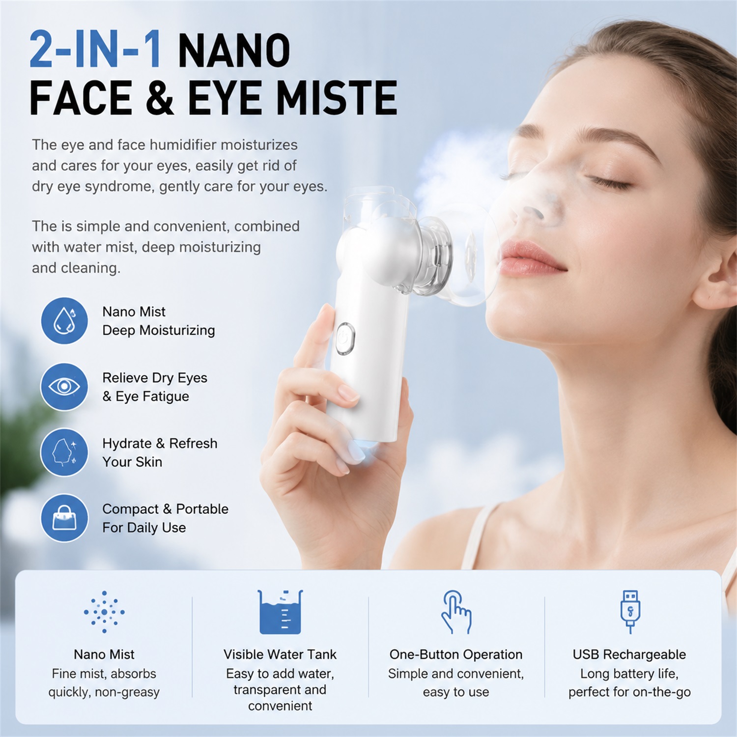 Face Steamer - جهاز تبخير للوجه 2 في 1،